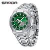 Sanda Octagonal Steel Band Multifunctional LED Light Watch for Men - TikTok Trendy Heartbeat Monitor Watch