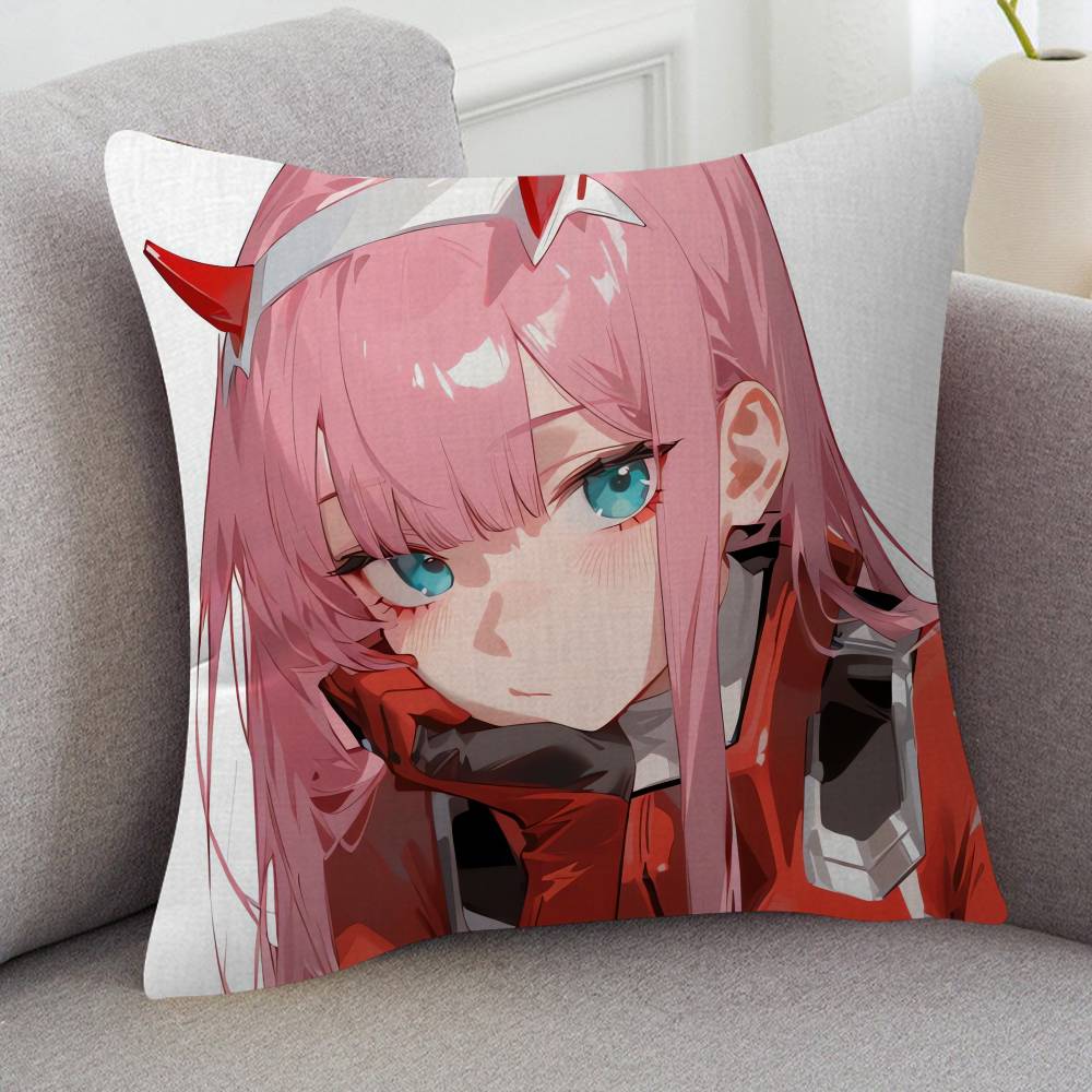 Anime DARLING In The FRANXX Cartoon Series Square Pillowcase Soft Waist Sofa Cushion Cover Bedroom Room Pillowcase