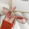 Frameless Sunglasses, Creative Personalized Women'S Sunglasses, Square Frame Sunglasses With Diamonds