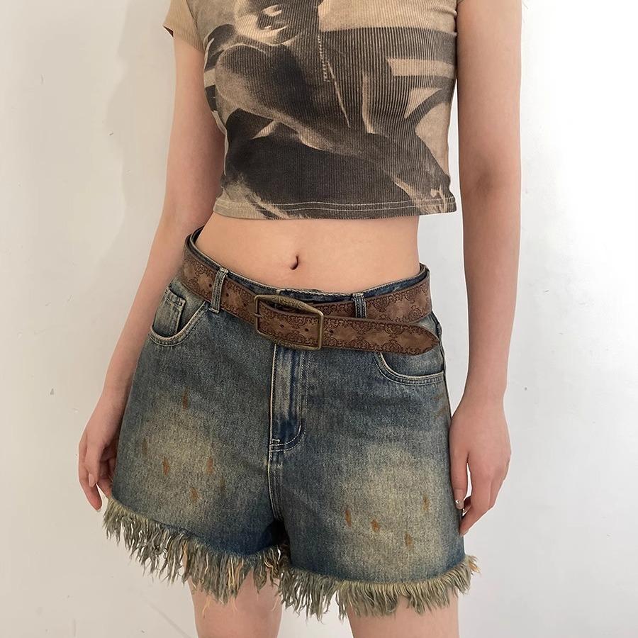 American Retro Belt Women'S Ethnic Style Belt With Jeans Belt Premium Brown