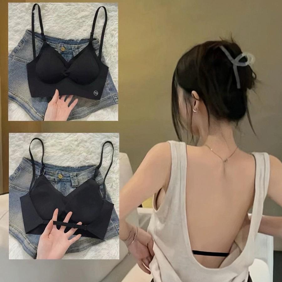 U-Shaped Backless Seamless Bra for Small-Chested Women with Padded Vest