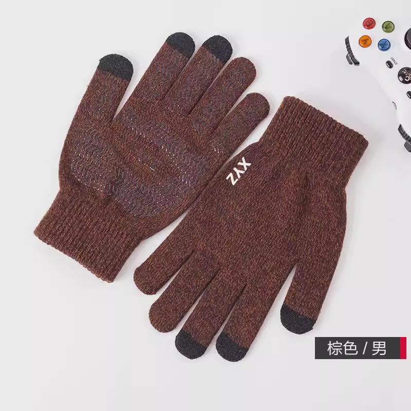 

Men s and women s velvet warm and cold-proof non-slip non-slip gloves outdoor mountaineering cycling sports multi-function One size fits all