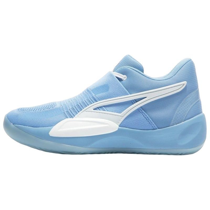 Puma Rise Nitro Elf Round Toe Lace-Up Fabric Slip-Resistant Durable Mid-Top Basketball Shoes Men sneakers Blue 378322-01