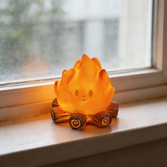 Night Light No Open Flame Safe Design Soft Warm Yellow Light Flame Pet Shape Battery Operated Children Bedroom Lamp