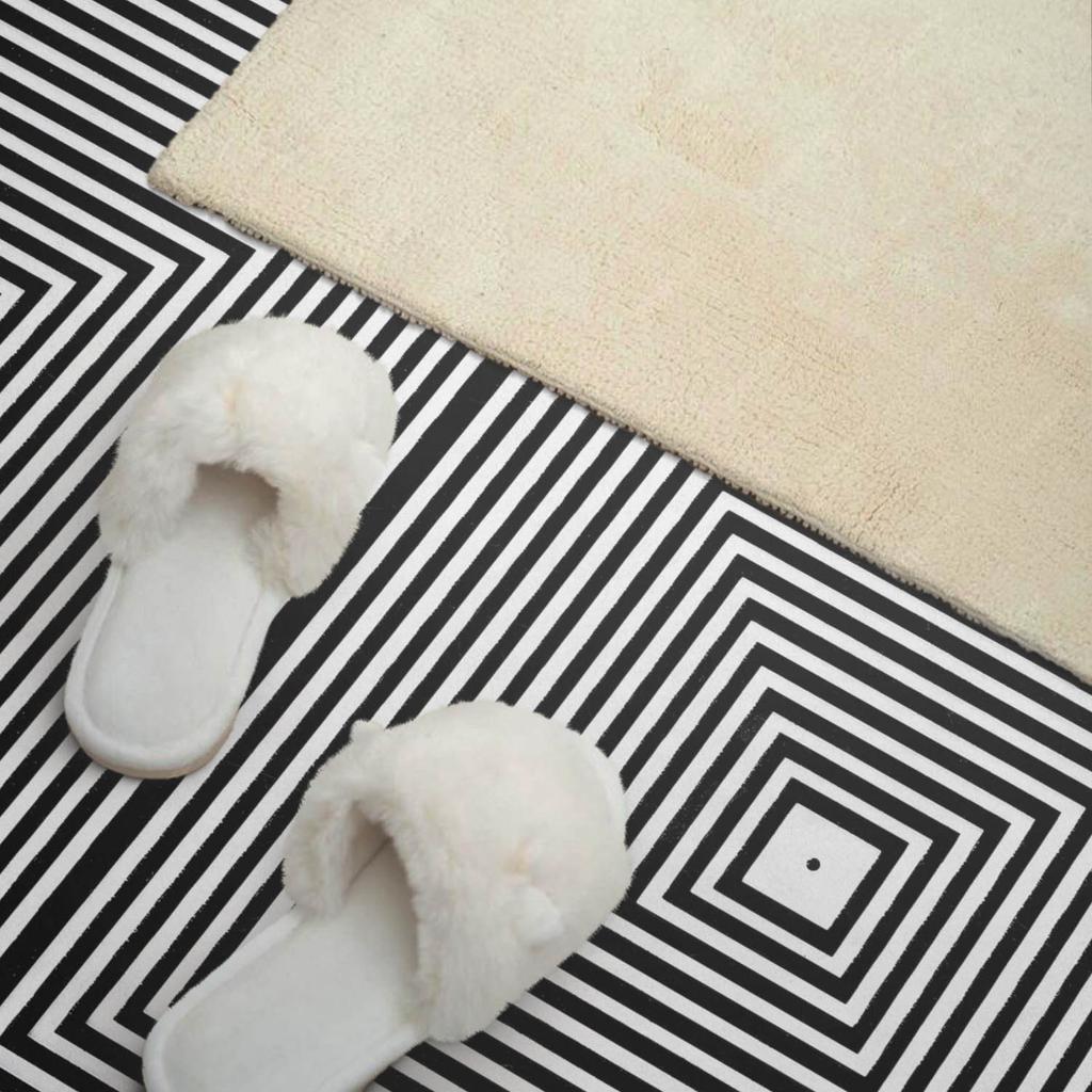 Self-Adhesive Vinyl Printed Panel 100x50 cm Concentric lines in squares