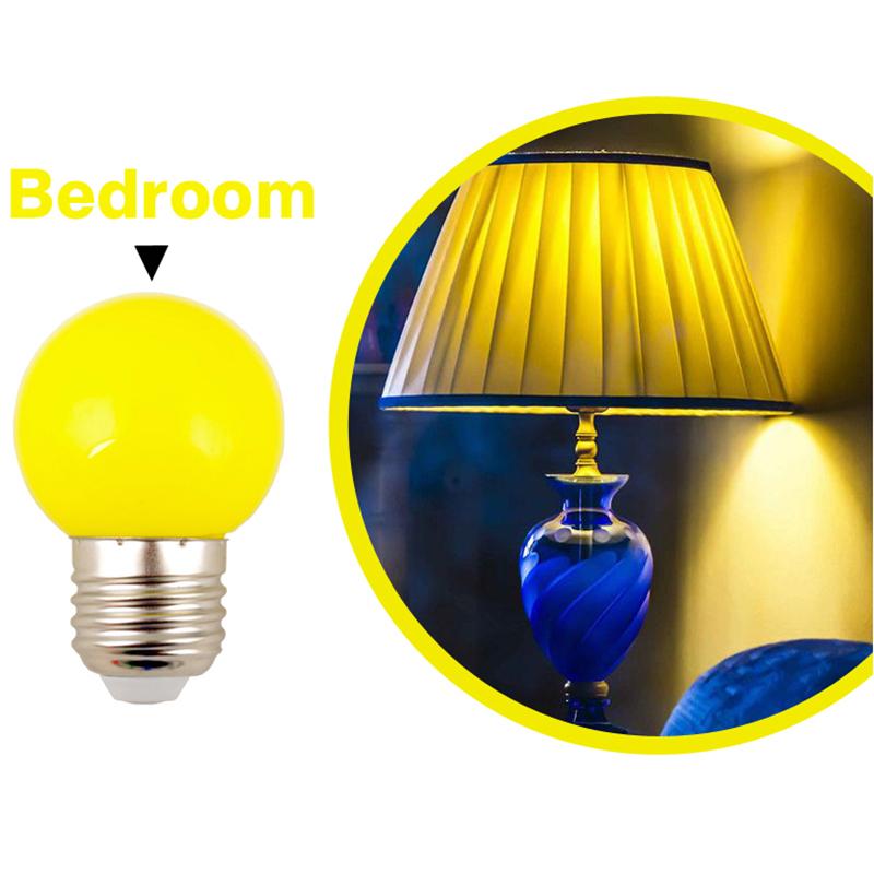 2 Stück/Los 1W Bunte LED-Glühbirne E27 220V Lampe Rot Gelb Blau Grün Rosa Orange Weiß Weihnachten Hochzeit Nachtlicht für Schlafzimmer