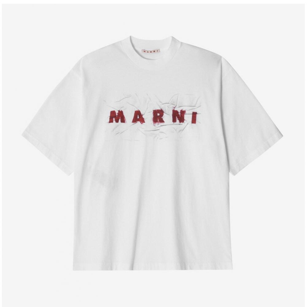 Marni Humu0223pv UScw95 Low01 Logo Men S Short Sleeve Tee