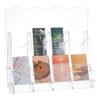 1set 2-Tier 8 Grids Acrylic Bookmark Display Riser Stands Rectangle Clear 28.6x9.7x25.5cm