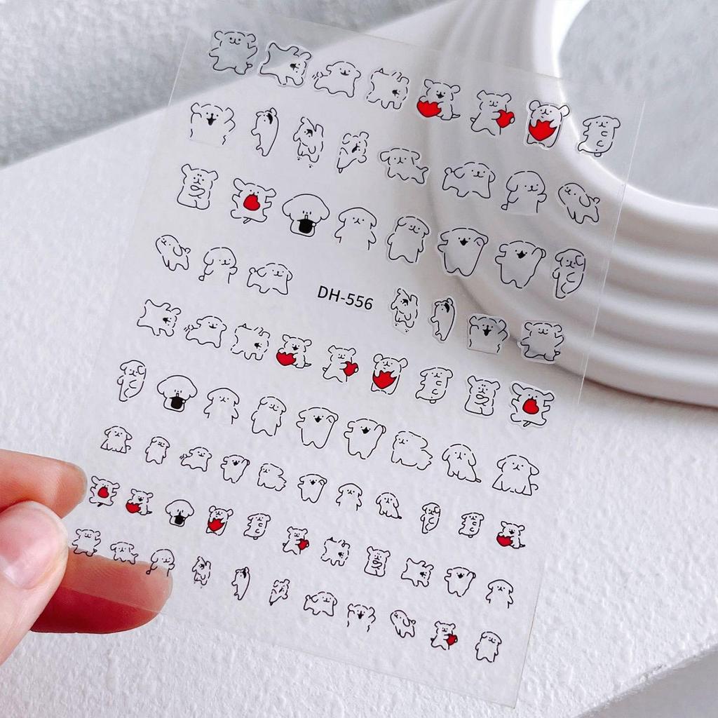 Trendy Dog Graffiti Nail Stickers - Cute, Cool, Waterproof, Kid-Friendly, Self-Adhesive