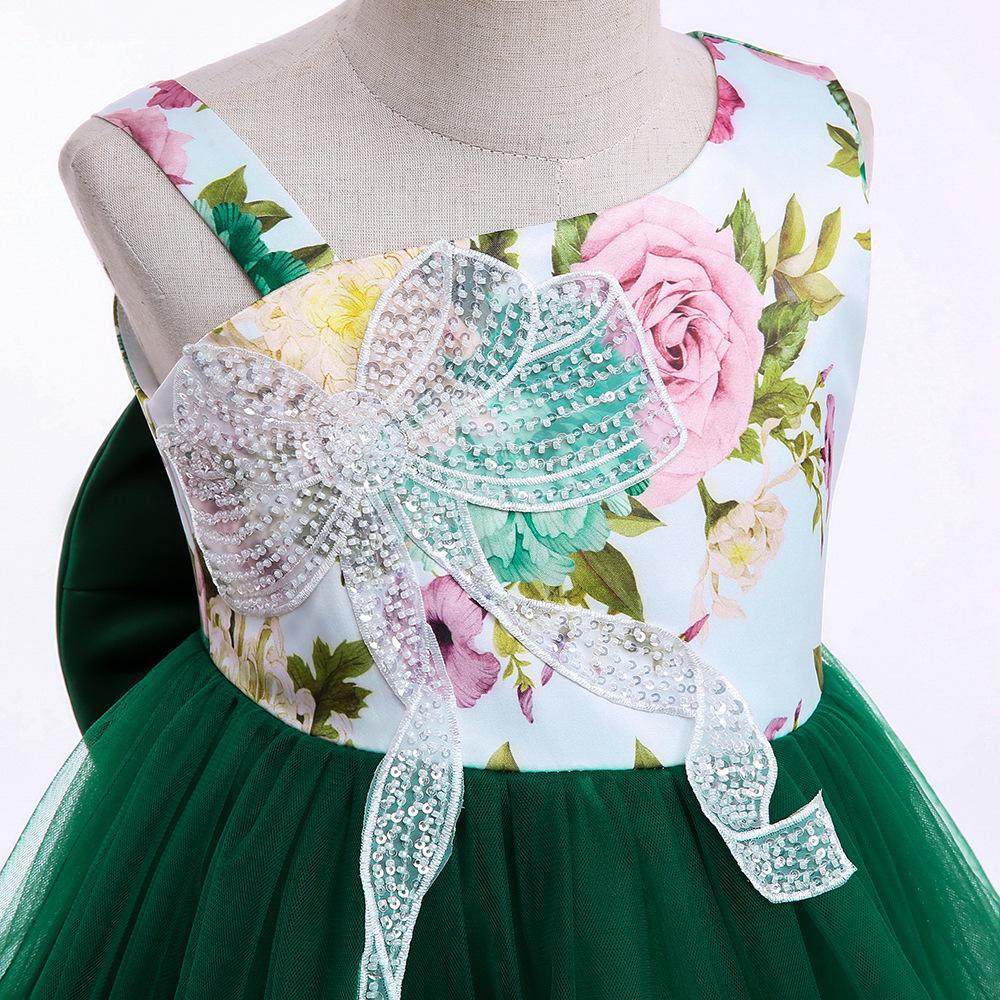 FYMNSI - Vestito da bambina con fiore, in tulle, senza maniche, adatto per feste, battesimi, compleanni, 6-24 mesi A-rosa. 18-24 Mesi