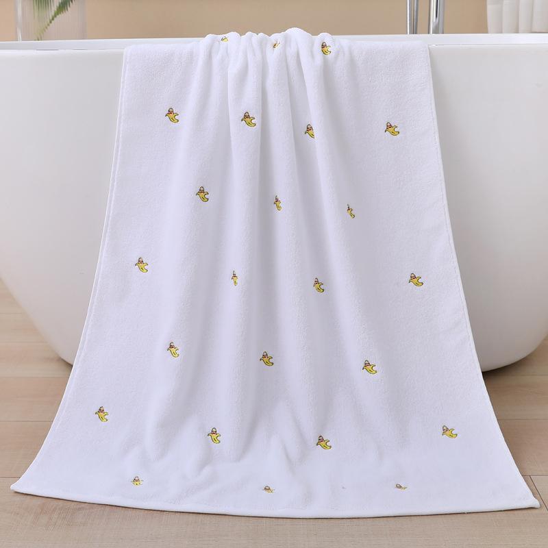 Besticktes Avocado-Badetuch-Set aus reiner Baumwolle - Enthält 1 Stück Badetuch und 1 Stück Gesichtstuch, Weiches, saugfähiges Handtuch, Grün, Weiß