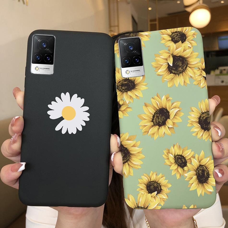 For Vivo V21 Case V2066 V2050 Soft Silicone Cute Painted Cover For Vivo V21E V 21 4g 5g Phone Cases Shockproof Bumper Slim Funda