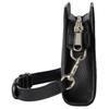 Gucci Pochette Zippée en Cuir Noir Gaufré GG Sac Bandoulière Pour Utilisation Quotidienne Unisexe