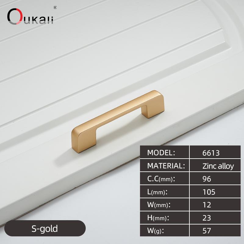 Oukali  New Design Zinc Alloy Pulls 96 128 192mm Home Furniture Hardware Kitchen Cabinet Dresser Drawer Door Pull Handles