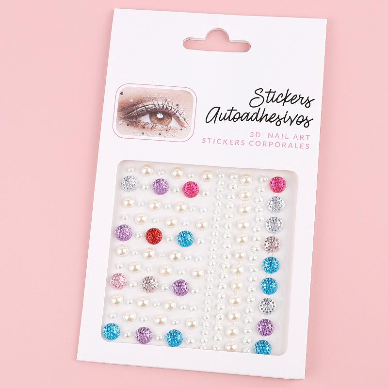 Diamond Eyebrow Tattoo Sticker Glitter Eyeliner Eyebrow Makeup Face Eyes Temporary Tattoo Rock Rhinestone 3D Eyeliner Stickers