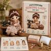 Knitting Grandma Sewing Lady Patchwork DIY Collection Kit Fabric Sewing Kit  for Adults Beginners