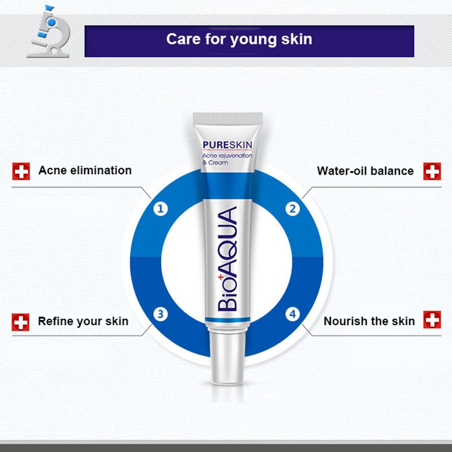 BIOAQUA Acne Treatment Cream Oil Control Shrink Pores Face Care Cream 30g