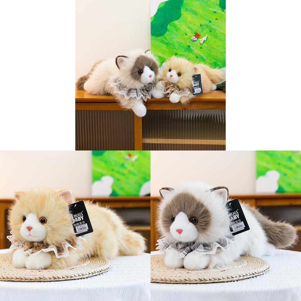 Giocattolo Gatto Ragdoll di Peluche con Suono e Lunga Sciarpa di Peluche per Bambini e Adulti