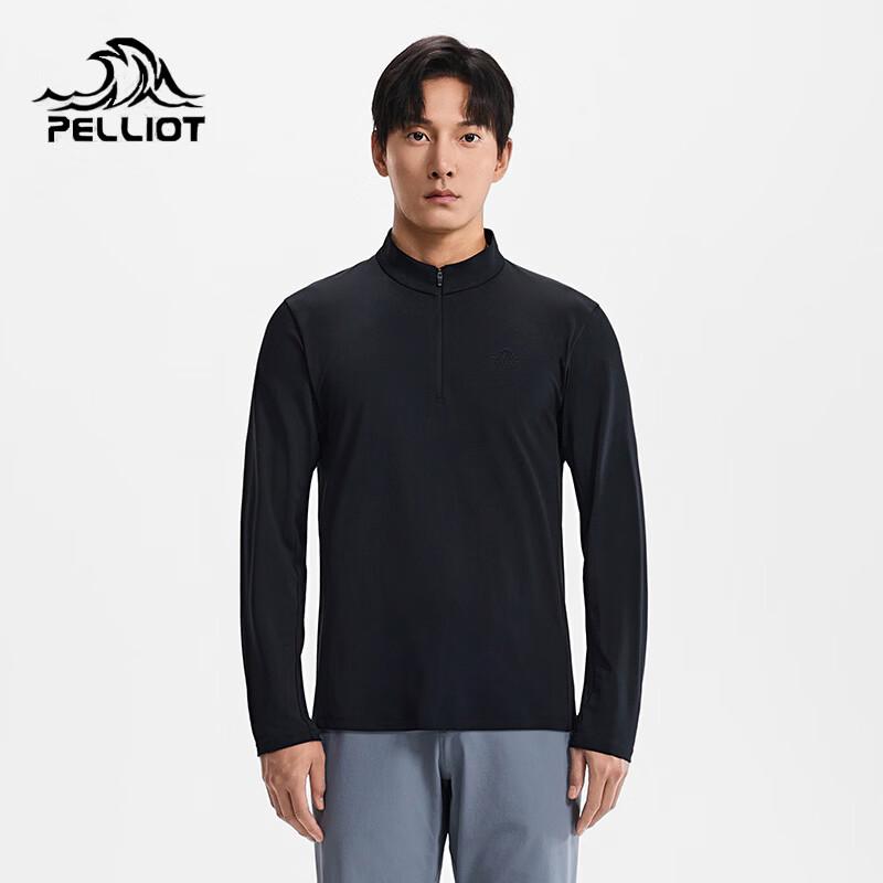 Pelliot Men's Stand-Collar Quick-Dry Long-Sleeve Sport T-Shirt