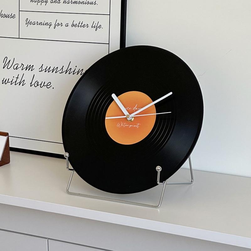 Retro Black Vinyl Record Sunset Wall Clock - Perfect for Living Room, Office, Desk, or Wine Cabinet Décor