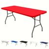 Rectangle Table Cloth Cover, Waterproof Polyester Elastic Fitted Tablecloth, Fits for 6 Foot Folding Tables ( 30" X 72")