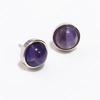 1pair Natural Stone Earrings Healing Crystal Quartzs Round Beads Steel Stud Fashion Ear Jewelry for Women Jewelry Gifts