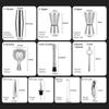 14pcs/set Mixology Bartender Kit Cocktail Shaker Set with Boston Shaker/ Jigger/ Pourers/ Ice