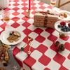 Festive Red Plaid Tablecloth for Christmas, New Year, & Weddings