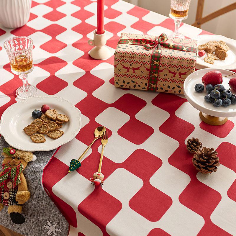 Festive Red Plaid Tablecloth for Christmas, New Year, & Weddings