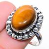 Tiger Eye Handmade Gemstone 925 Sterling Silver Jewelry Ring 8.5 M506