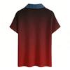 Ladies' Gradient Casual Fashion Short Sleeved Shirt Top