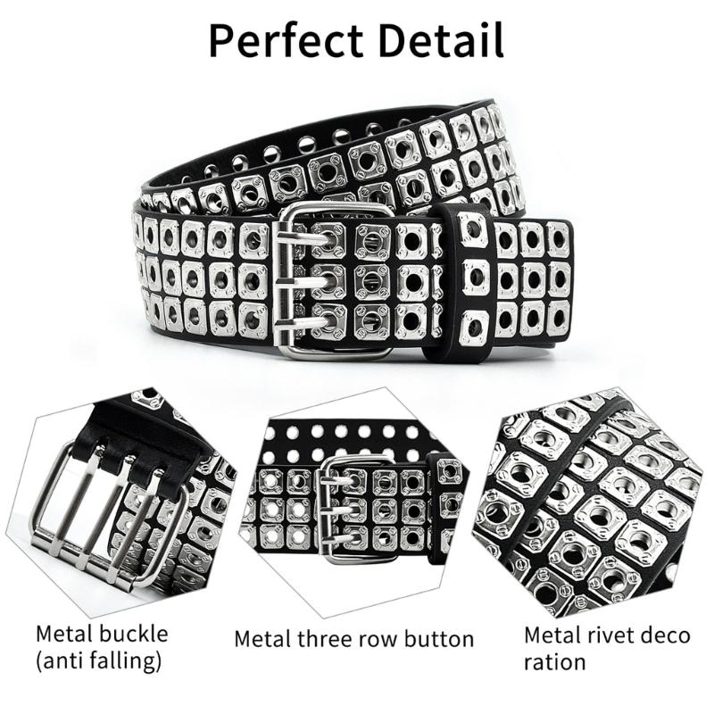 Women Adjustable Waist Belt Black Color Belt All-match Coat Dress Men Harajuku Formal Waistband with Pin Hole Decor