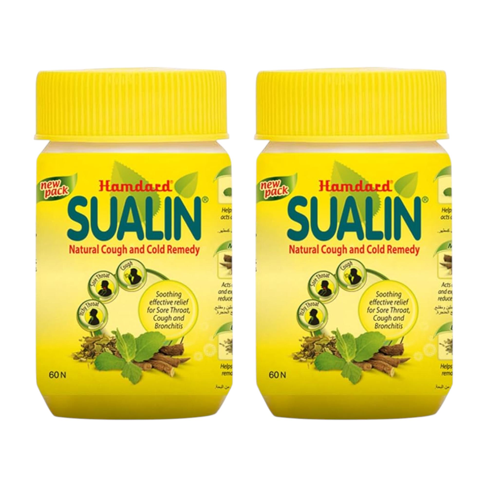 

Hamdard Sualin Tablets 60N X Pack of 2 Natural Herbal Cold and Cough Relief Ayurvedic Remedy