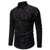 New Fashion Design Men's Flower Long Sleeve Shirt Spring Autumn Casual Solid Business Office Shirts Male Party Nightclub Shirt
