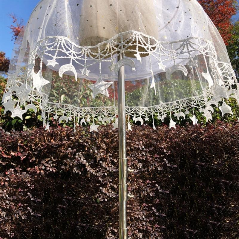 Crinoline Petticoat Underskirt for Princess Dress Elastic Waist Fishbone Petticoat with 2 Hoops Star Moon Trim 50cm