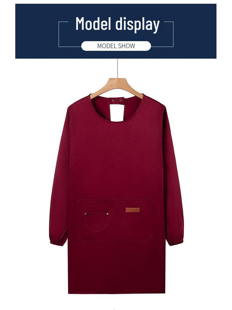 Waterproof Long Sleeve Catering Apron with Logo Print