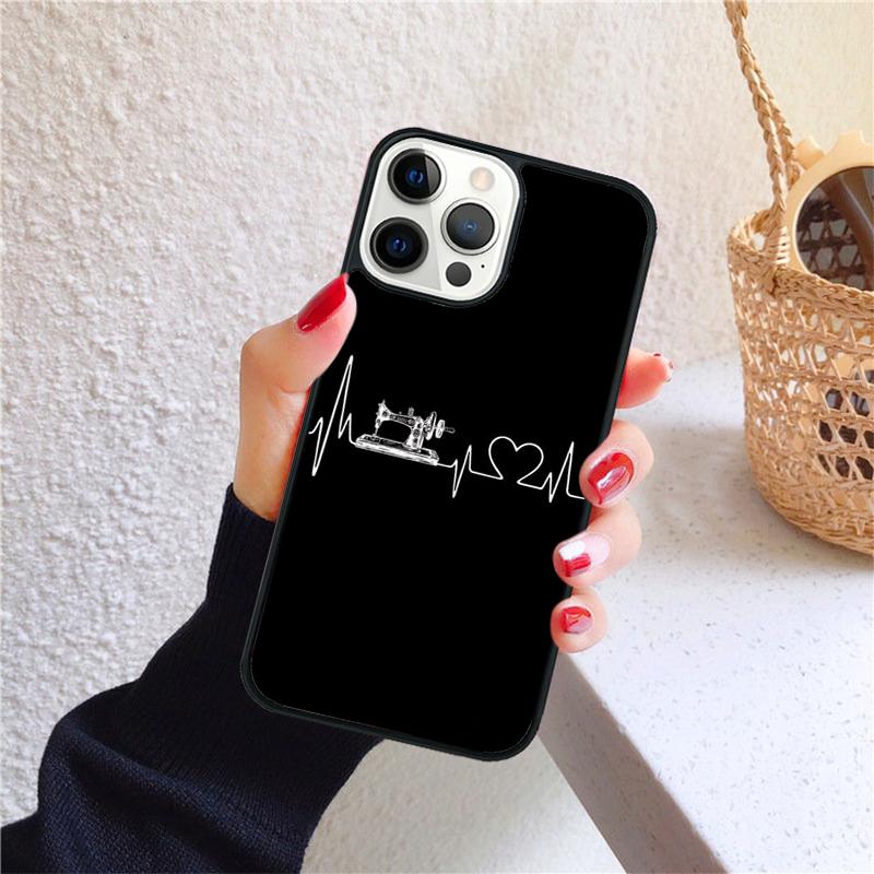 Sewing Machine Pattern Phone Case for iPhone 17 Air 16 15 14 12 13 PLUS 11 PRO MAX Back Cover Fundas Shell coque