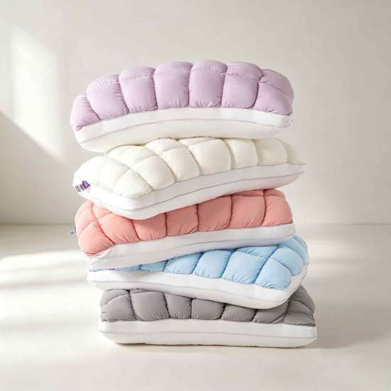 Cuscini Rinfrescanti Delicati sulla Pelle Mellow Puff Cloud Pillow, Ghiaccio?Rete trapuntata in seta per letto, morbida, anti-sudore, supporto per chi dorme sul fianco e sulla schiena,