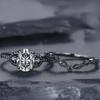 Gun Black Zirkon Ring, Ring Internet Promi Hochzeit Verlobung Vintage Diamant Ring