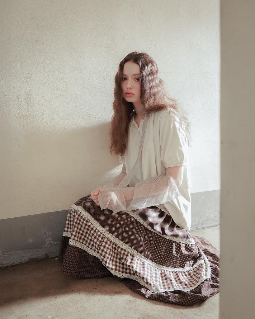 FAZED Back Ribbon Flare Top_Ivory