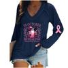 New Easter 3D digital printed women's V-neck long sleeved T-shirt