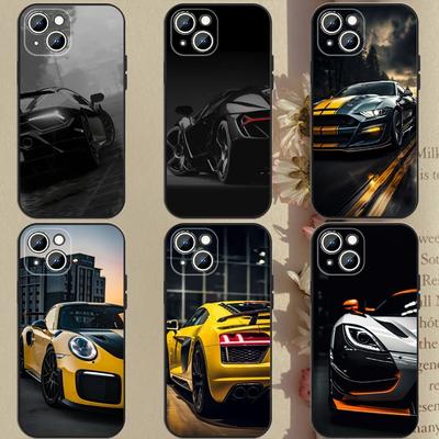 Cool Erkek Spor Arabalar Telefon Kılıfı Apple iPhone 15,14,13,12,11,XS,XR,X,8,7,Pro,Max,Plus,mini Silikon Siyah Kapak