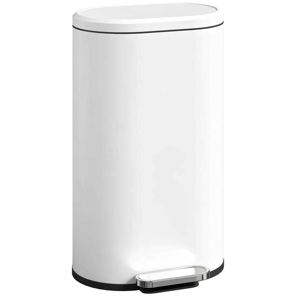 30 L Modern Curved Kitchen Bin - Cream