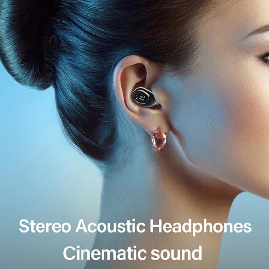 Bezdrátová sluchátka F911 Bezbariérová vysoce věrná ergonomická kompatibilní s Bluetooth 5.0 Mini Invisible True Wireless Stereo sluchátka pro řízení