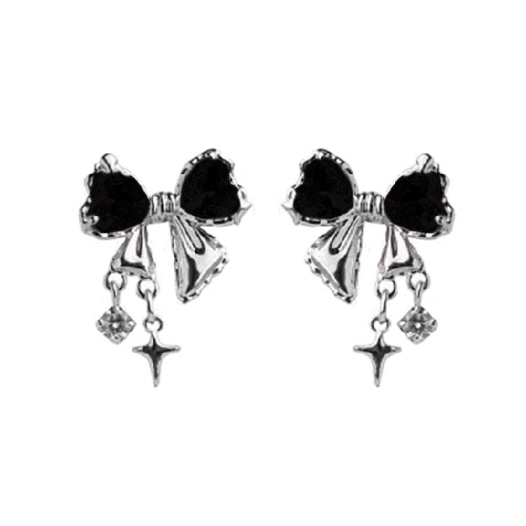 

Simple Bowknot Zircon Earring Temperament Piercing Earring Hypoallergenic