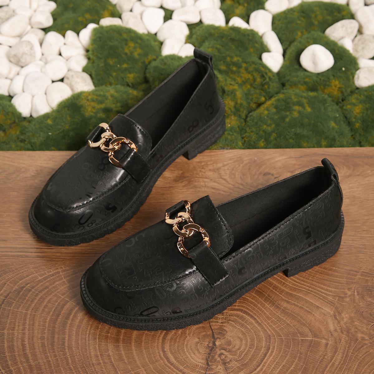 

Foreign trade British tide Korean version of soft leather small leather shoes women s inner height increase casual soft sole Doudou shoes summer loafu 42 чёрный