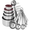 Stackable Stainless Steel Measuring Spoons Cup Set Multi-Use for Coffee Powder/Spice Practical Baking Measure Scoop Kitchen Tool