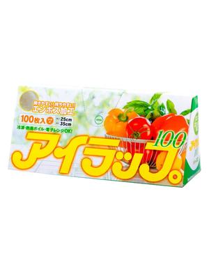 Iwatani Materials Plastic Bag Eye Wrap 100 for Cooking Embossed with Gusset 25 X 35cm 100 Pieces Microwave and Hot Water Bath Can Be Used