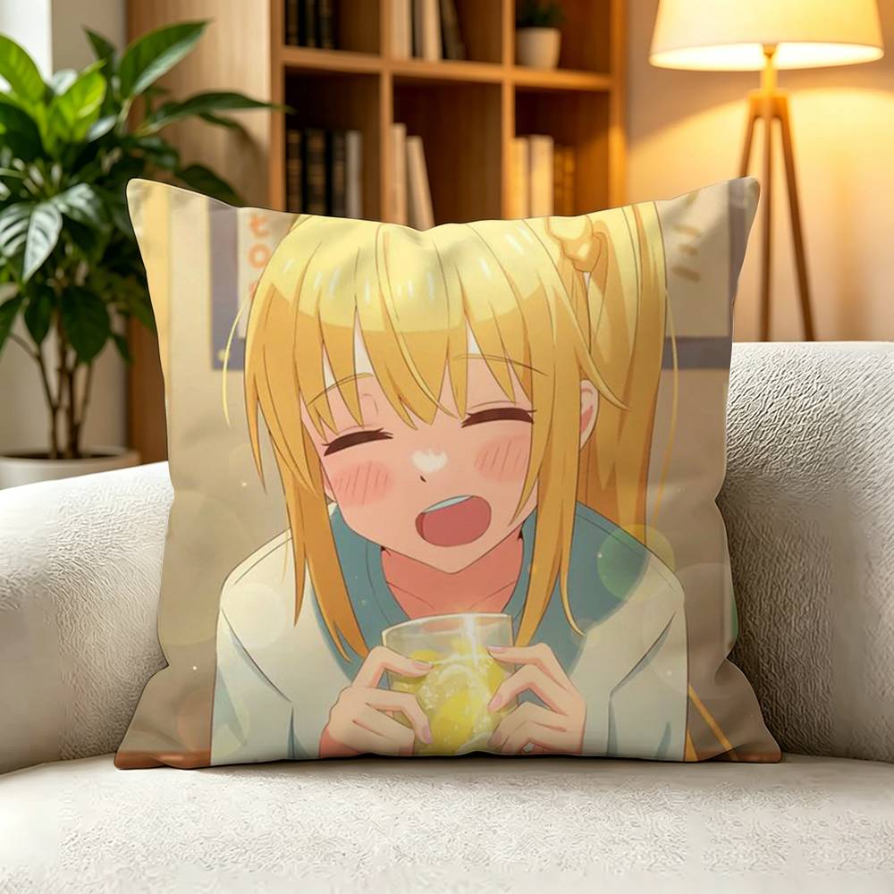 BBright Warm Nijika Ijichi Bocchi the Rock Square DoubleSided printed Pillow Case Bedroom Bedside Pillow Sofa Cushion Cover
