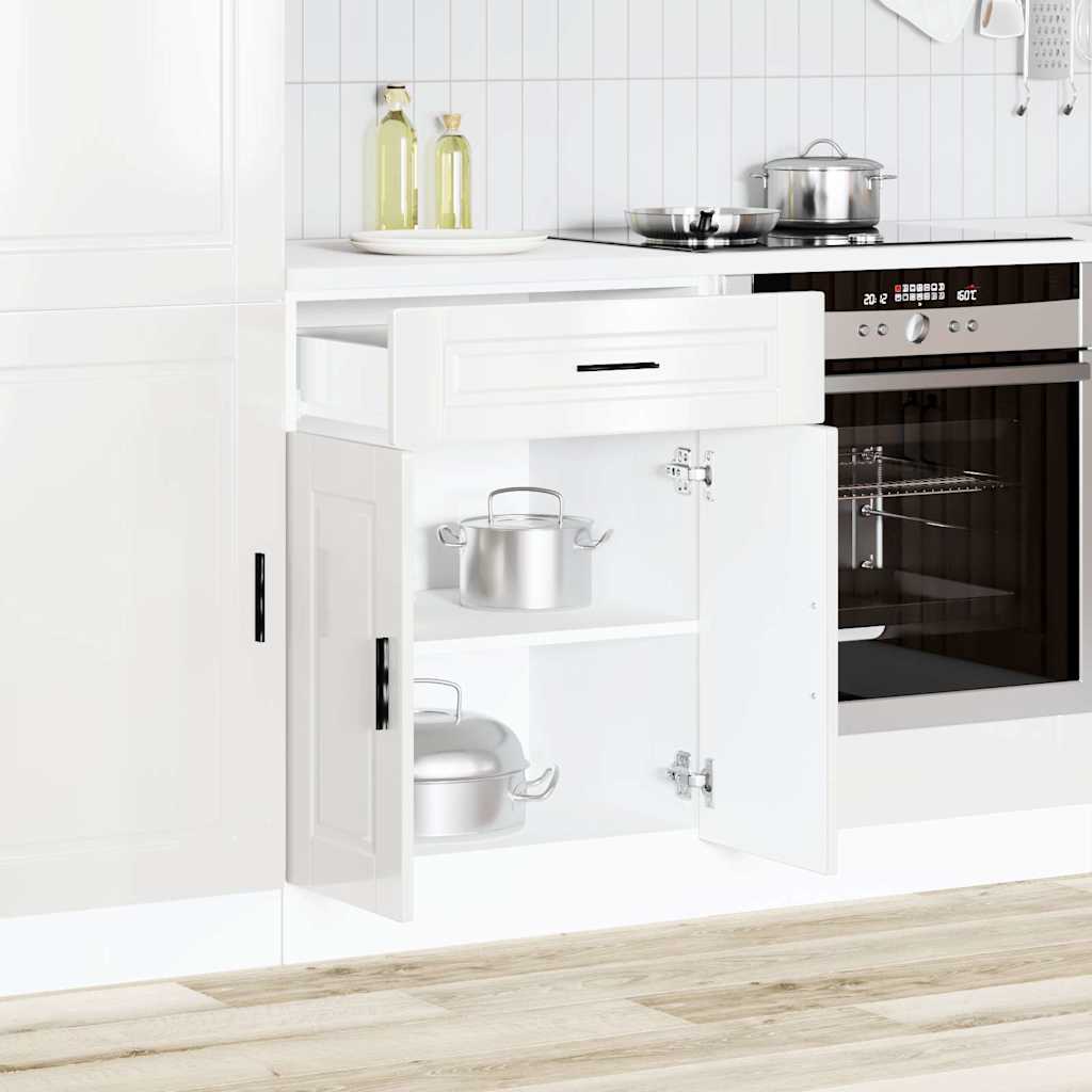 Vidaxl Kitchen Base Cabinet, Porto, White, Wood-based Material